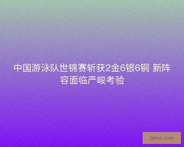 中国游泳队世锦赛斩获2金6银6铜 新阵容面临严峻考验